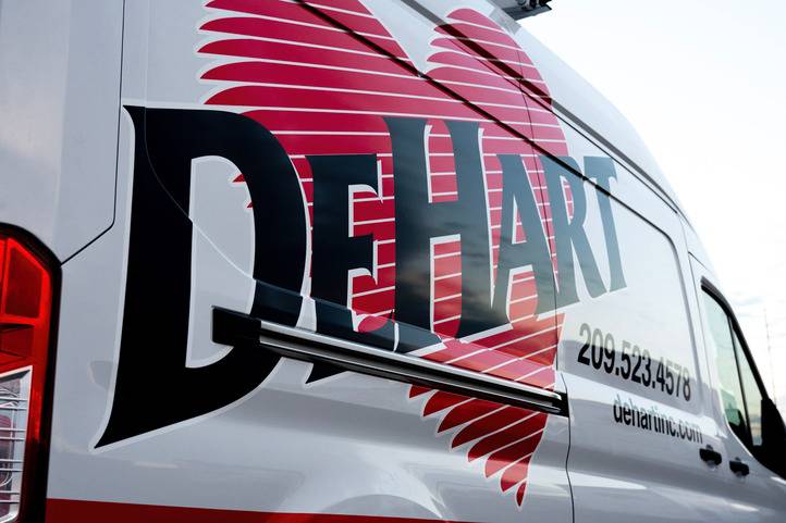 DeHart Van Showing the DeHart Logo