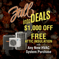 $1,000 OFF or FREE Attic Insulation with Any New HVAC System Purchase