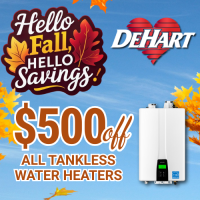 $500 OFF All Tankless Water Heaters
